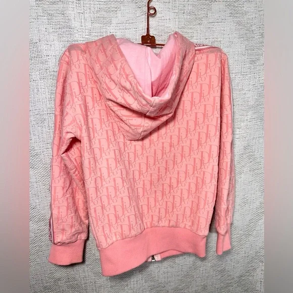 Dior Kids pink monogram logo zip up jacket size 6-7Y - Picture 6 of 10